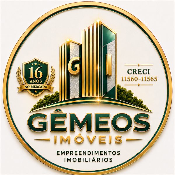 Selo Gêmeos Imóveis — 16 anos no mercado, CRECI 11560-11565