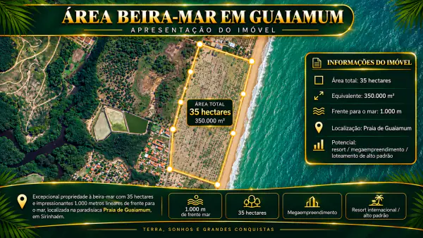 Grande Área Beira-Mar de 35 Hectares na Praia de Guaiamum — foto 2