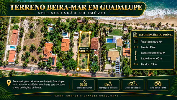 Terreno Beira-Mar de 900 m² na Praia de Guadalupe (Junto às Falésias) — foto 1