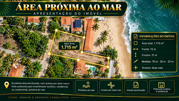 Área Beira-Mar de 1.715 m² em Aver o Mar (Acesso por 2 Ruas) — foto 1